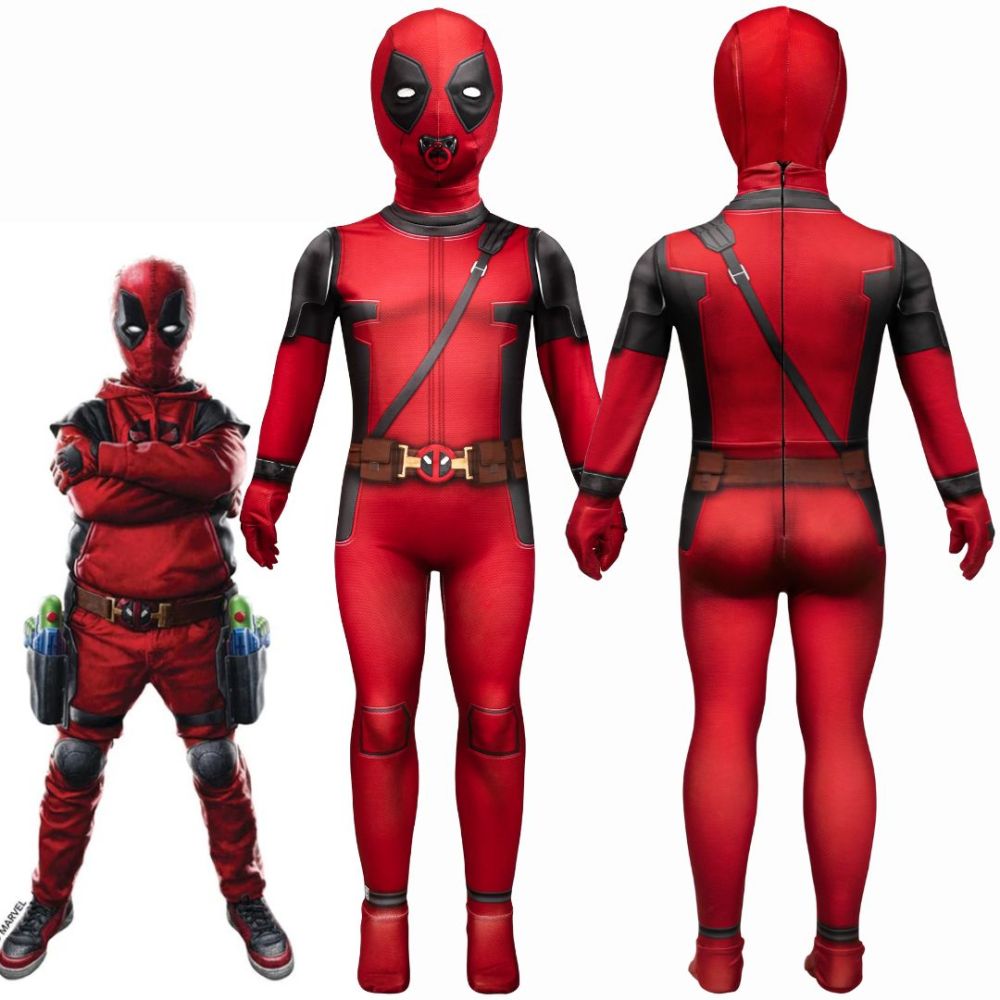 Kidpool Baby Deadpool Costume Deadpool & Wolverine Cosplay Jumpsuit Toddler Girls Boys Gifts Wade Wilson Halloween Party Apparel  Takerlama