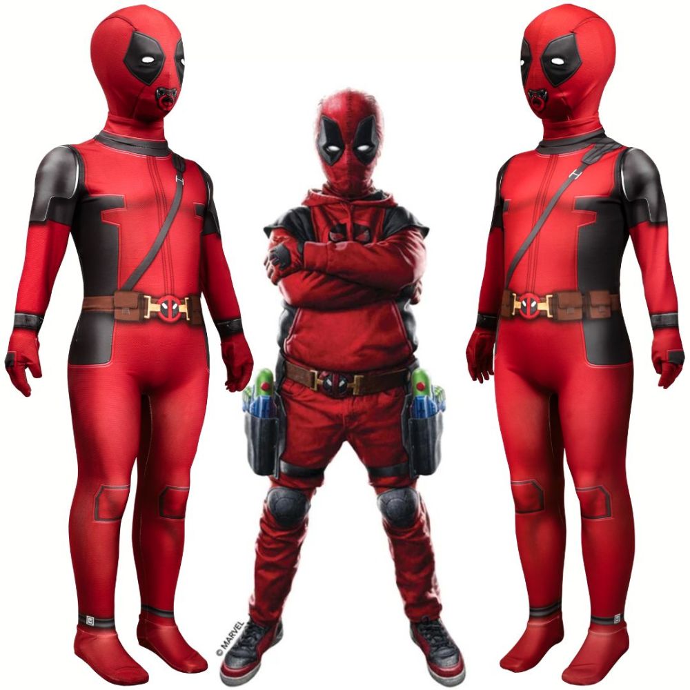 Kidpool Baby Deadpool Costume Deadpool & Wolverine Cosplay Jumpsuit Toddler Girls Boys Gifts Wade Wilson Halloween Party Apparel  Takerlama
