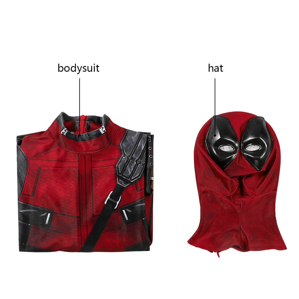 Children Deadpool Kidspool Cosplay Costume Jumpsuit Mask Deadpool & Wolverine Wade Wilson Halloween Party Apparel Gifts Takerlama