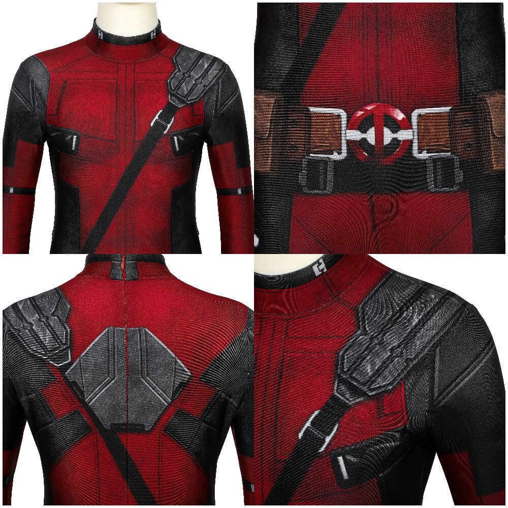 Children Deadpool Kidspool Cosplay Costume Jumpsuit Mask Deadpool & Wolverine Wade Wilson Halloween Party Apparel Gifts Takerlama