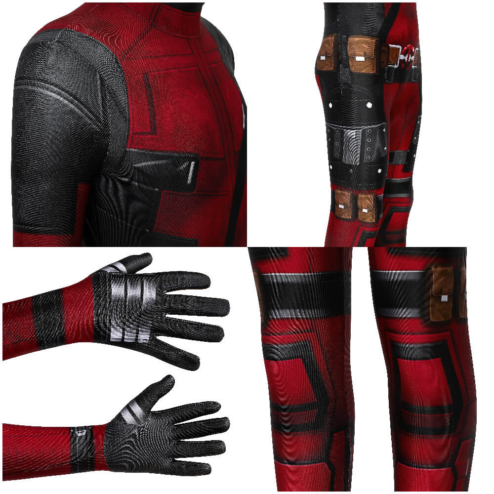Children Deadpool Kidspool Cosplay Costume Jumpsuit Mask Deadpool & Wolverine Wade Wilson Halloween Party Apparel Gifts Takerlama
