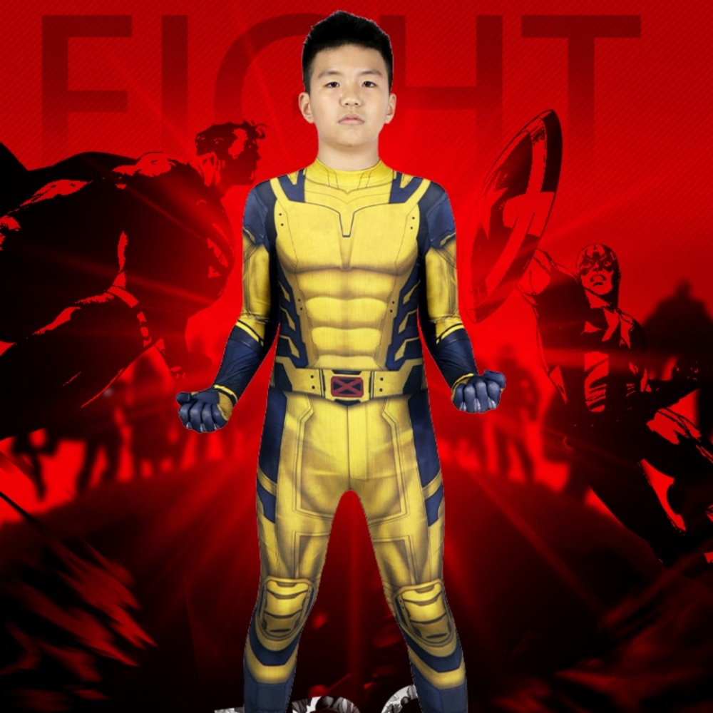 Kids Wolverine Logan Halloween Costume Jumpsuit Deadpool & Wolverine Cosplay Superhero Theme Party Outfits Children Gifts Takerlama