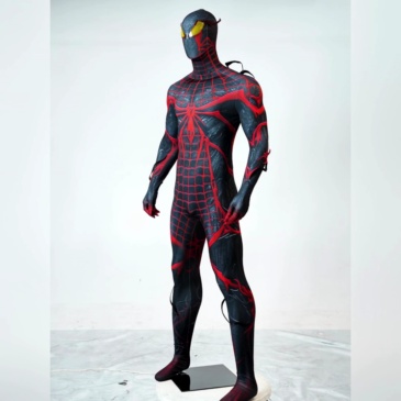 Marvel's Spider-Man 2 Mile Morales  Absolute Carnage Suit Cosplay Costume Jumpsuit Mask Lycra Takerlama