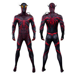 Marvel's Spider-Man 2 Mile Morales  Absolute Carnage Suit Cosplay Costume Jumpsuit Mask Lycra Takerlama