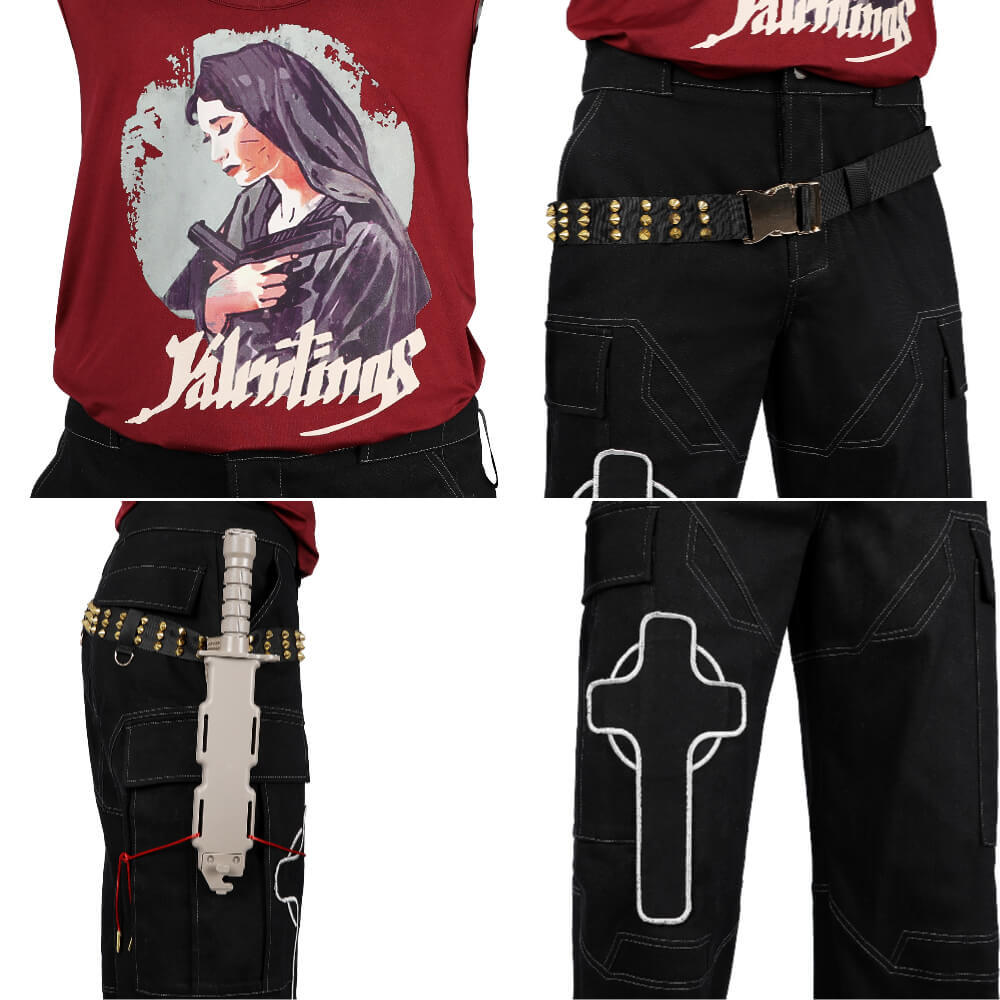 Cyberpunk 2077 Jackie Welles Cosplay Costume Game Jacket Shoes Top Level Takerlama