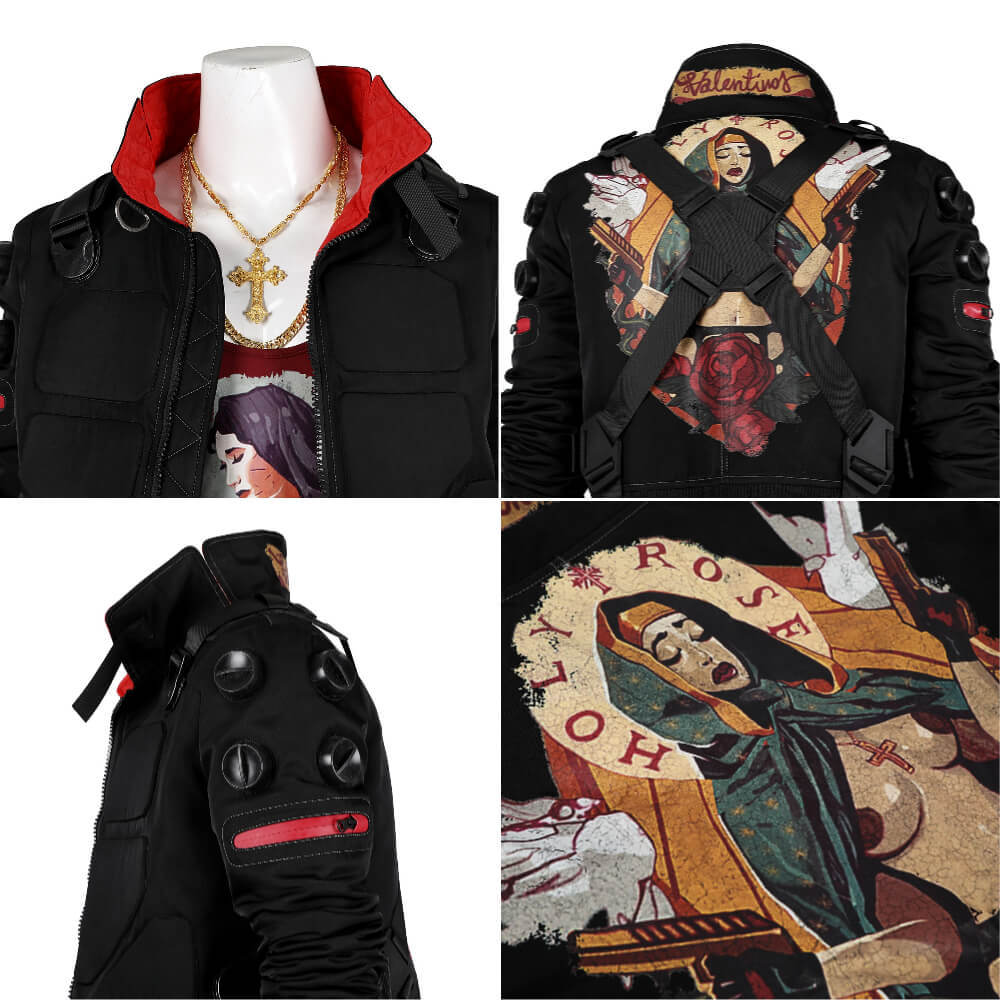 Cyberpunk 2077 Jackie Welles Cosplay Costume Game Jacket Shoes Top Level Takerlama