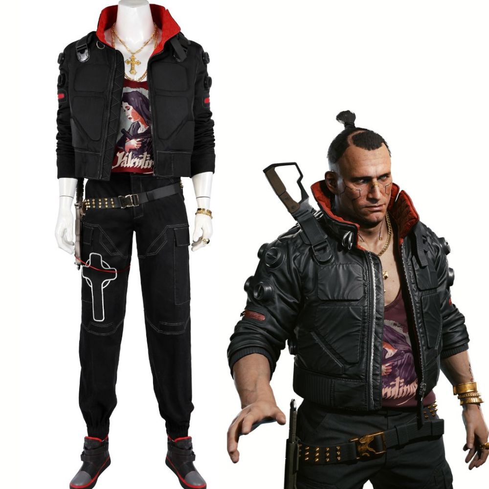 Cyberpunk 2077 Jackie Welles Cosplay Costume Game Jacket Shoes Top Level Takerlama