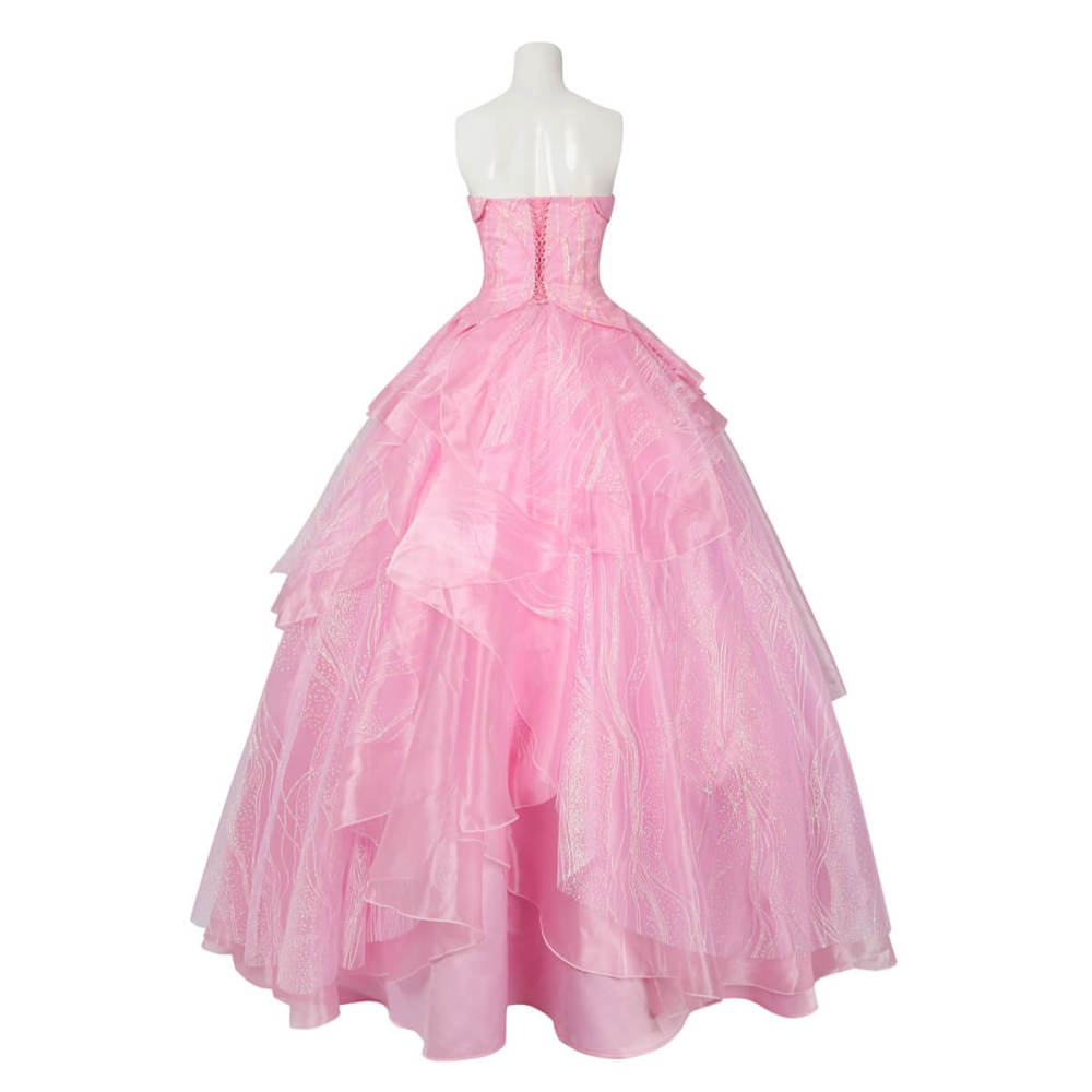 Wicked 2024 Glinda Cosplay Costume Glynda Upland Dress Pink Takerlama