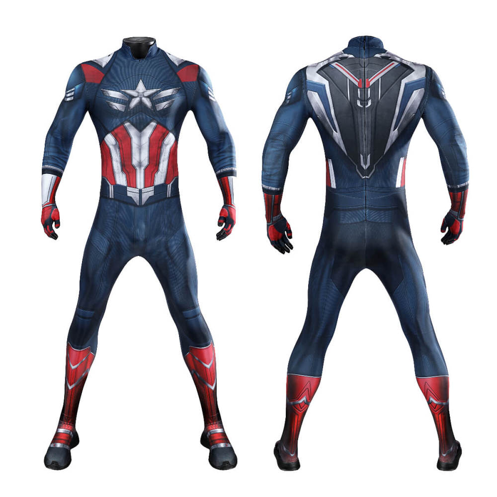 Captain America Brave New World Sam Wilson Cosplay Costume Printed Style Takerlama