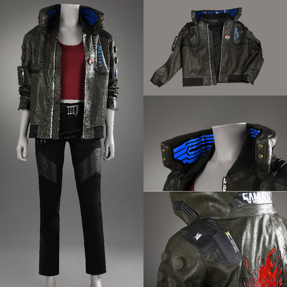 Cyberpunk 2077 V Female Cosplay Costume Game Jacket  Halloween Party Takerlama