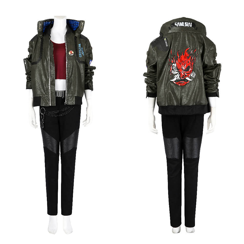 Cyberpunk 2077 V Female Cosplay Costume Game Jacket  Halloween Party Outfit Takerlama