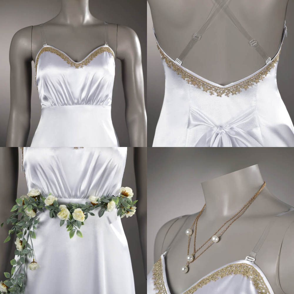 Final Fantasy VII Rebirth Aerith Gainsborough Loveless White Cosplay Costume Takerlama