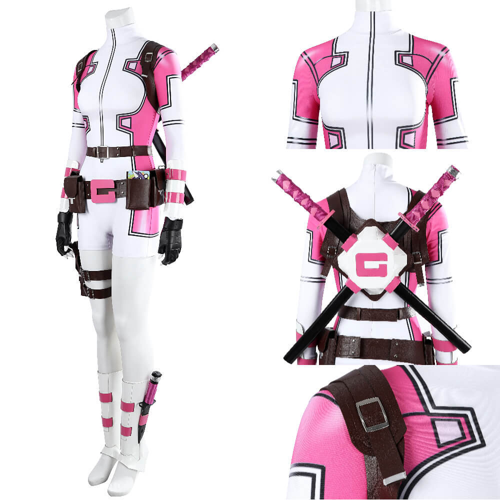 Game Gwenpool Cosplay Costume Fancy Dress Jumpsuit Women Takerlama