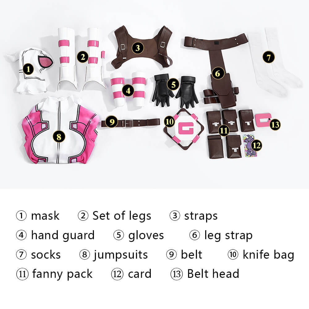 Game Gwenpool Cosplay Costume Fancy Dress Jumpsuit Women Takerlama