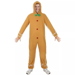 Christmas Gingerbread Onesies Unisex Holiday Gift Jumpsuits With Back Zipper Takerlama