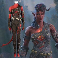 Baldur's Gate 3 Karlach Cosplay Costume BG3 Women's Uniform Top Level Takerlama