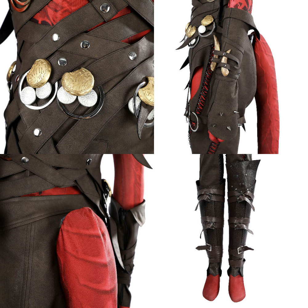 Baldur's Gate 3 Karlach Cosplay Costume BG3 Women's Uniform Top Level Takerlama