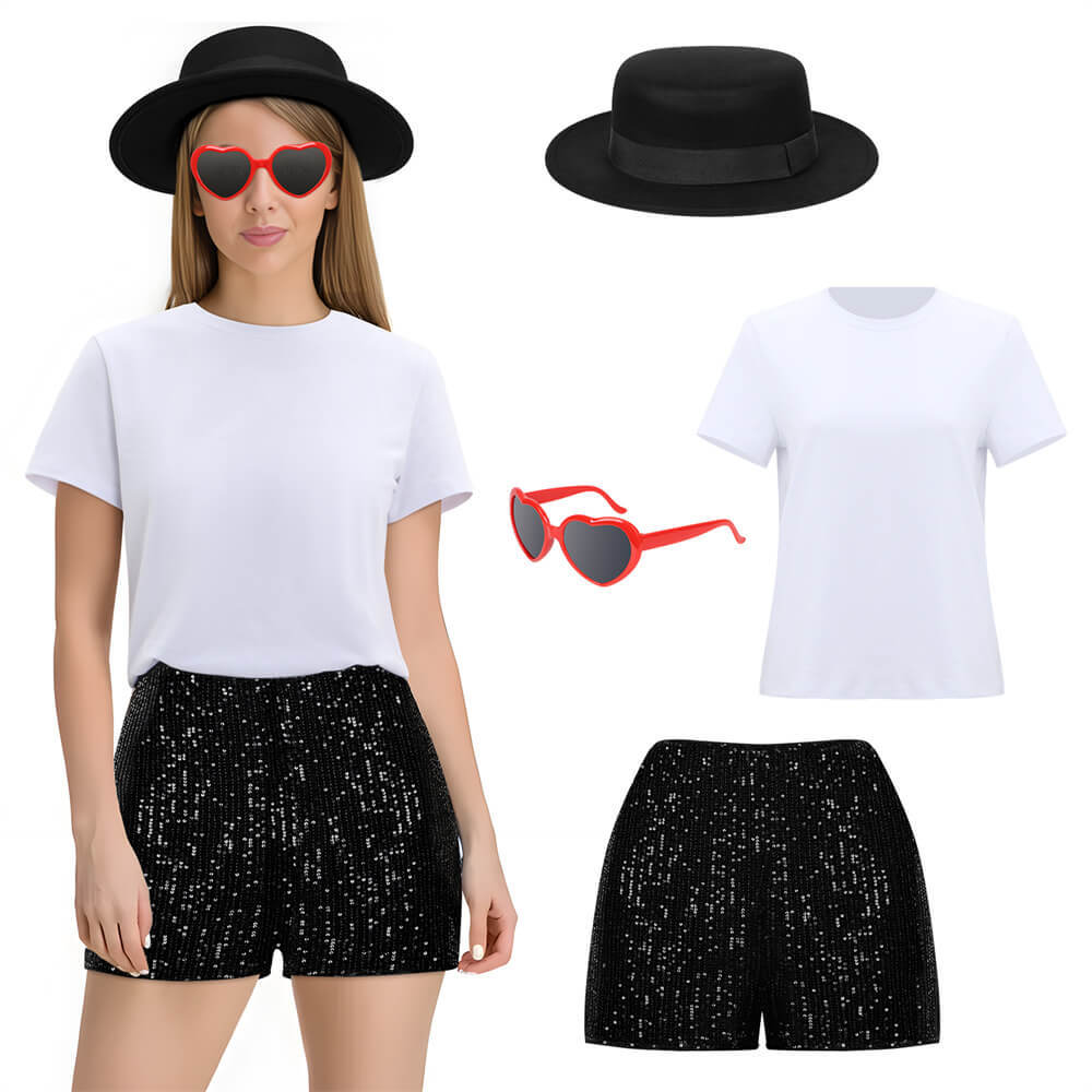 Taylor Swift Cosplay Costume Hat Glasses Sequined Pants The Eras Tour Party Outfit Takerlama