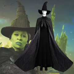 Wicked 2024 Elphaba Cosplay Costume With Boots Black Witch Fancy Dress For Women Top Level Takerlama
