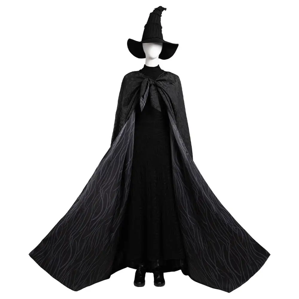 black halloween witch dress Girls Witch Costume Movie Musical Black Cosplay Witch Dress and Cape O –  Sun Baby main image 0