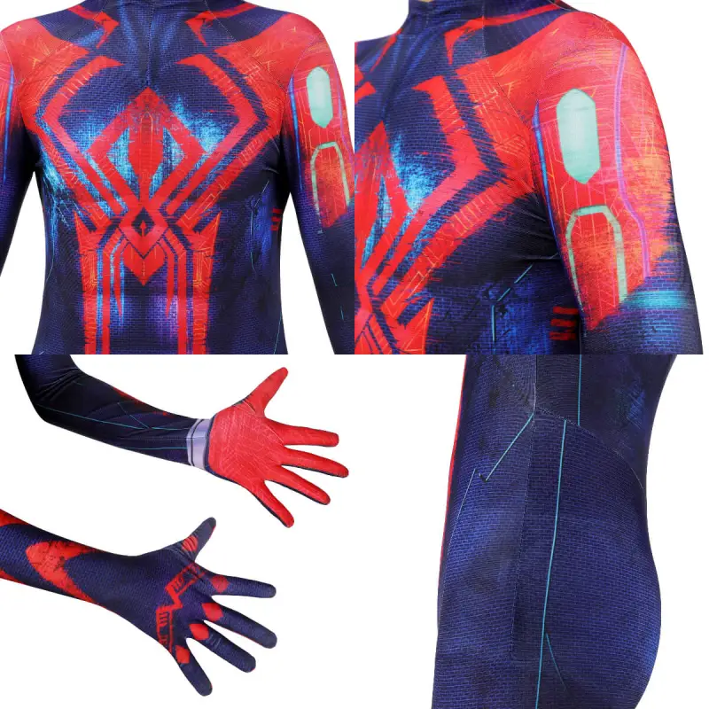 Spiderman 2099 Cosplay Costume For Kids Across the Spider-Verse Miguel O'Hara Superhero Jumpsuit Takerlama
