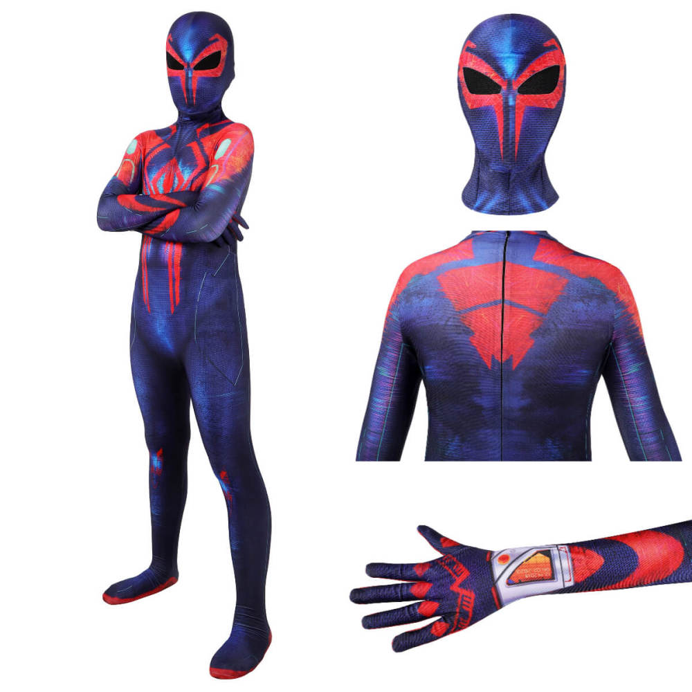 Spiderman 2099 Cosplay Costume For Kids Superhero Across the Spider-Verse Miguel O'Hara Jumpsuit Takerlama