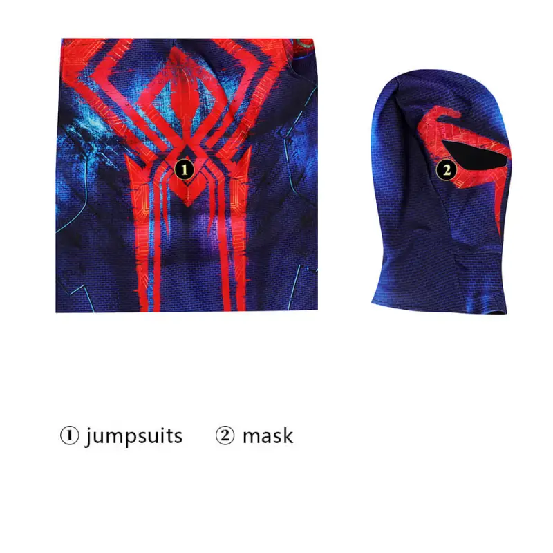 Spiderman 2099 Cosplay Costume For Kids Superhero Across the Spider-Verse Miguel O'Hara Jumpsuit Takerlama