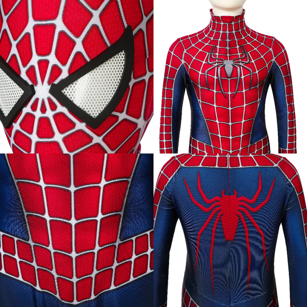 Spider-Man 2 Tobey Maguire Jumpsuit Children Superhero Cosplay Costume Takerlama