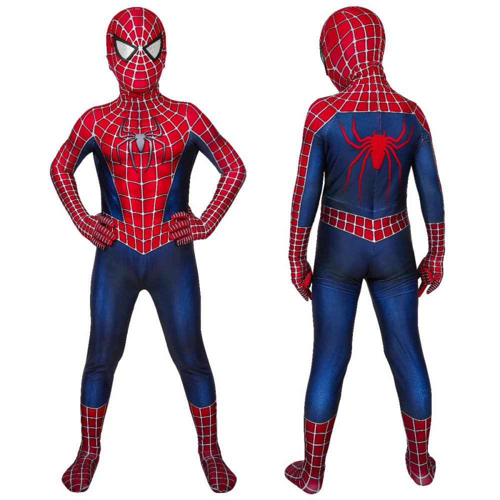 Spider-Man 2 Tobey Maguire Jumpsuit Children Superhero Cosplay Costume Takerlama