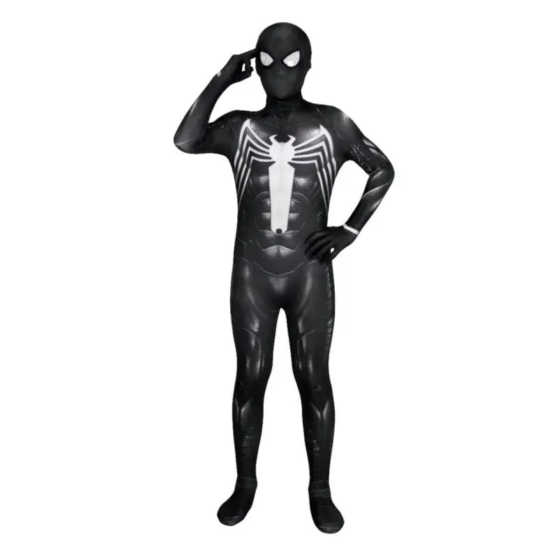 Kid's Spider-Man 3 Venom Eddie Brock Cosplay Costume Halloween Theme Party Takerlama