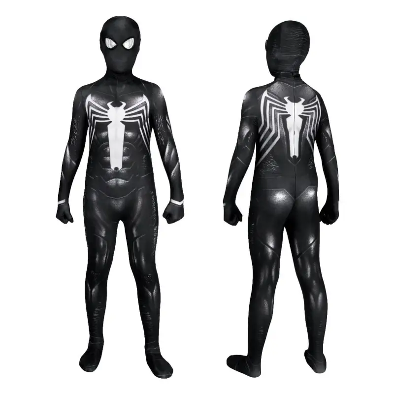 Kid's Spider-Man 3 Venom Eddie Brock Cosplay Costume Halloween Theme Party Takerlama