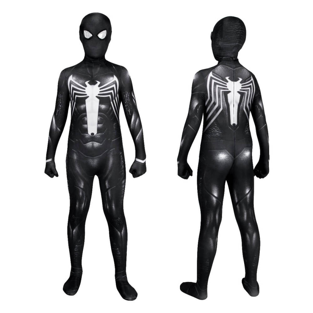 Kid's Spider-Man 3 Venom Eddie Brock Cosplay Costume Halloween Theme Party Takerlama