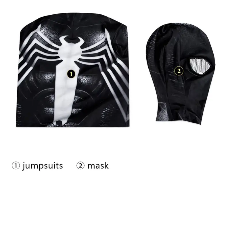 Kid's Spider-Man 3 Venom Eddie Brock Cosplay Costume Halloween Theme Party Takerlama