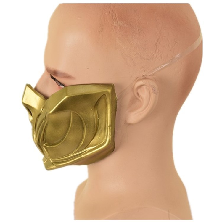 Mortal Kombat Scorpion Gold Mask Cosplay Props Accessories Latex Takerlama