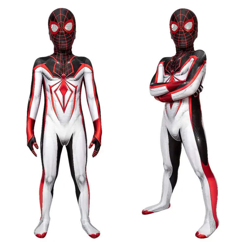 Kid's PS5 Spider-Man Miles Morales T.R.A.C.K. Suit  Superhero Cosplay Costume Takerlama