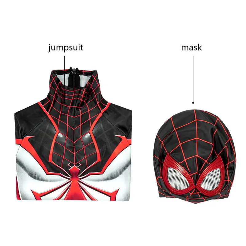 Kid's PS5 Spider-Man Miles Morales T.R.A.C.K. Suit  Superhero Cosplay Costume Takerlama