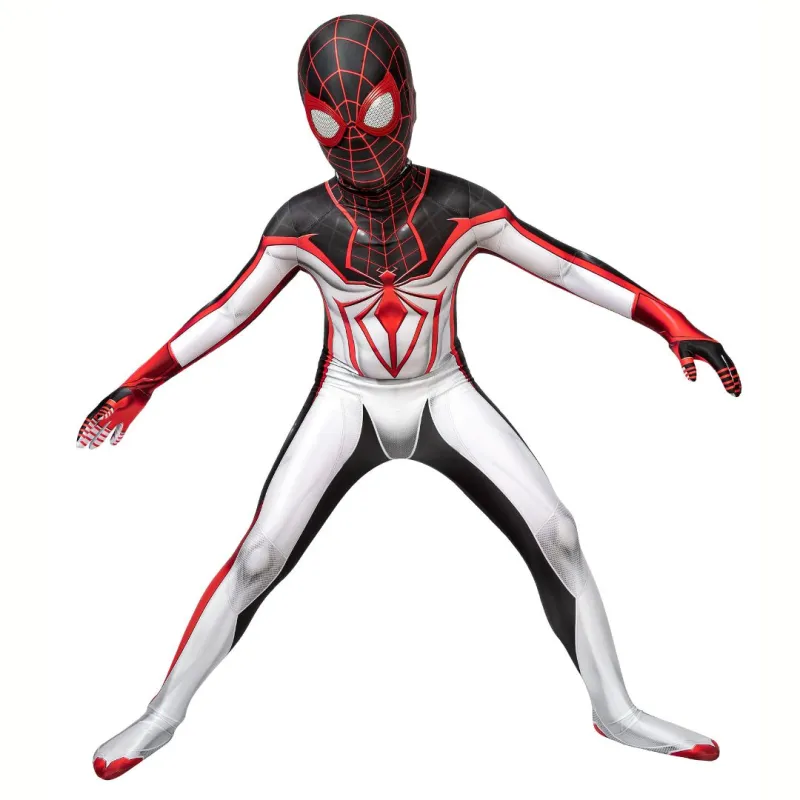 Kid's PS5 Spider-Man Miles Morales T.R.A.C.K. Suit  Superhero Cosplay Costume Takerlama