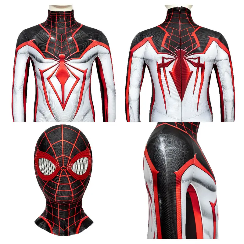 Kid's PS5 Spider-Man Miles Morales T.R.A.C.K. Suit  Superhero Cosplay Costume Takerlama