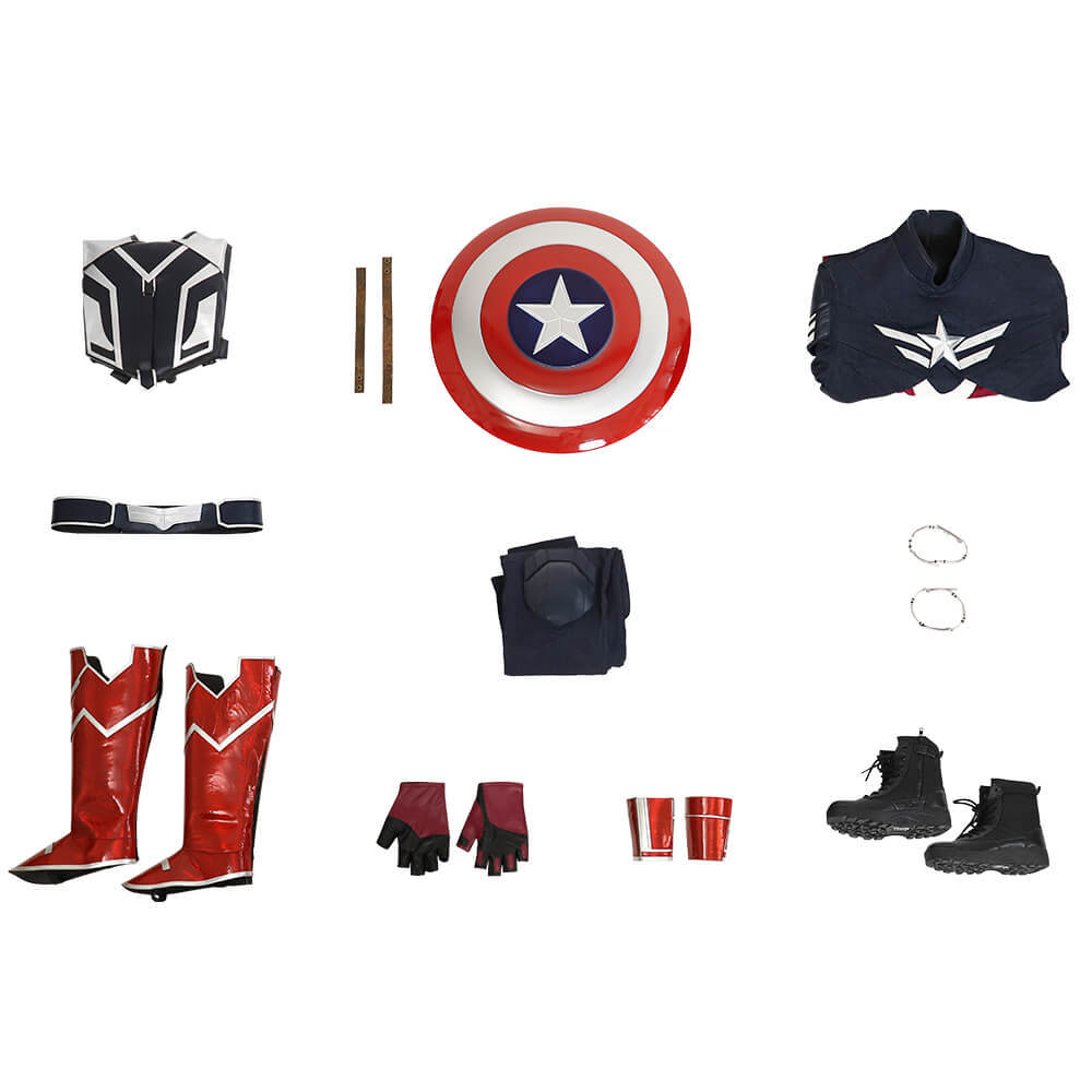 Marvel Captain America: Brave New World Sam Wilson Captain America Cosplay Costume Deluxe Takerlama