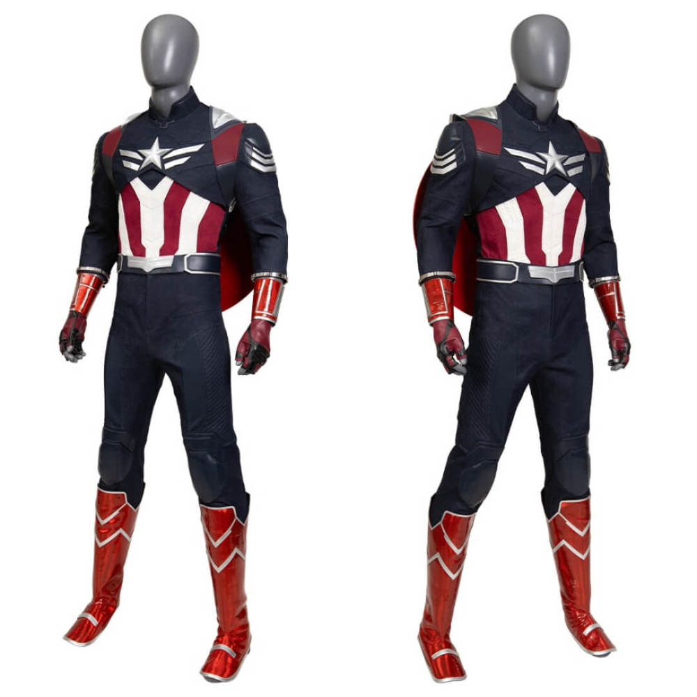 Marvel Captain America: Brave New World Sam Wilson Captain America Cosplay Costume Deluxe Takerlama