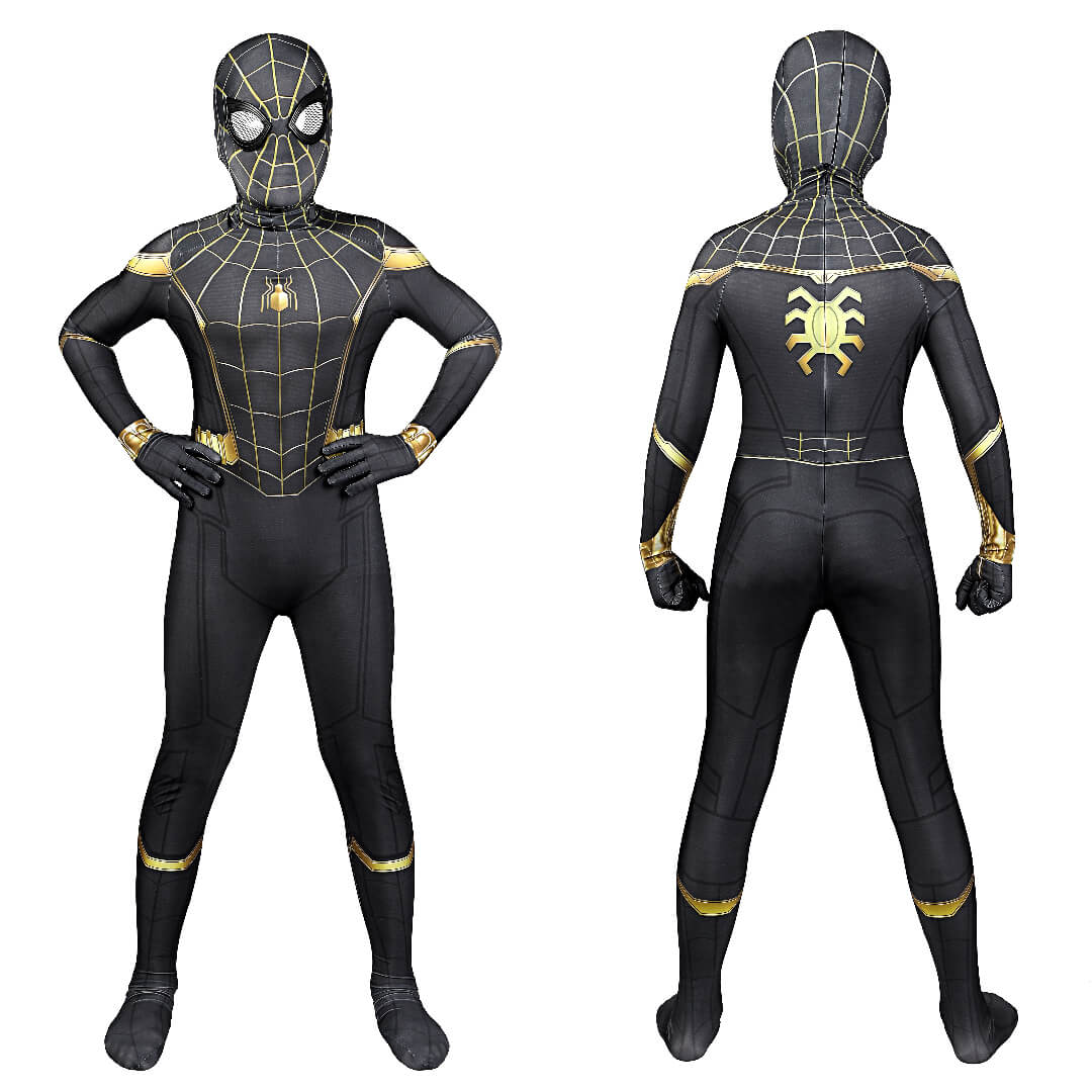 Kid's Spider-Man 3 No Way Home Peter Parker Cosplay Costume Superhero Jumpsuit Mask Takerlama