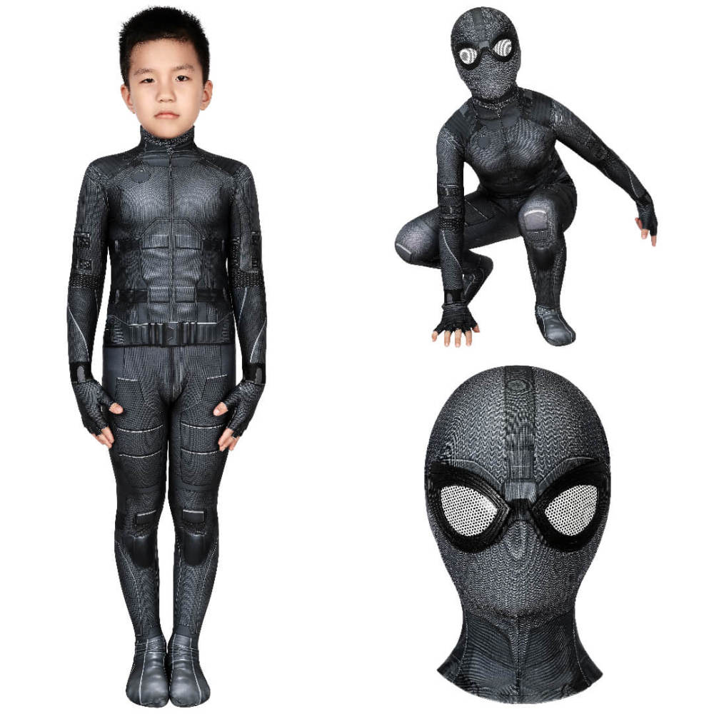 Kid's Spider-Man Far From Home Night Monkey Cosplay Costume Peter Parker Superhero Jumpsuit Mask Takerlama