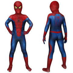 Kid's The Amazing Spider-Man Spiderman Peter Parker Cosplay Costume Superhero Jumpsuit Mask Takerlama