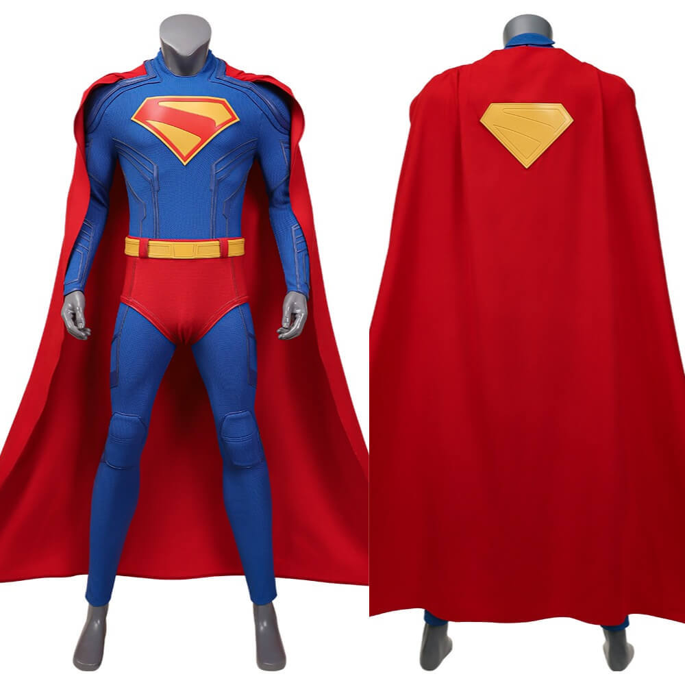Deluxe Clark Kent Superman Halloween Cosplay Costume Movie Superman Legacy Superhero Jumpsuit Cape Shoes Takerlama
