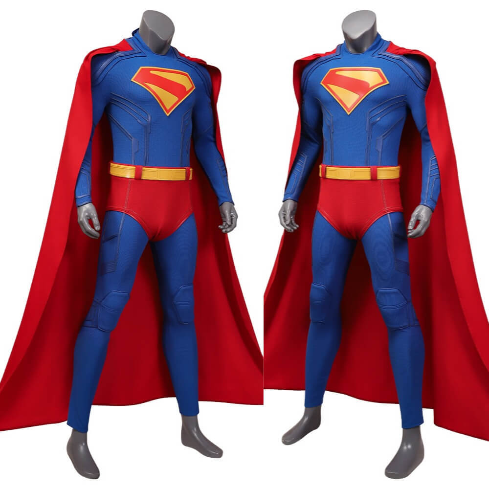 Deluxe Clark Kent Superman Halloween Cosplay Costume Movie Superman Legacy Superhero Jumpsuit Cape Shoes Takerlama