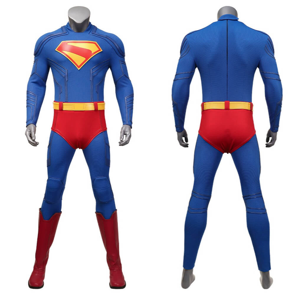 Deluxe Clark Kent Superman Halloween Cosplay Costume Movie Superman Legacy Superhero Jumpsuit Cape Shoes Takerlama
