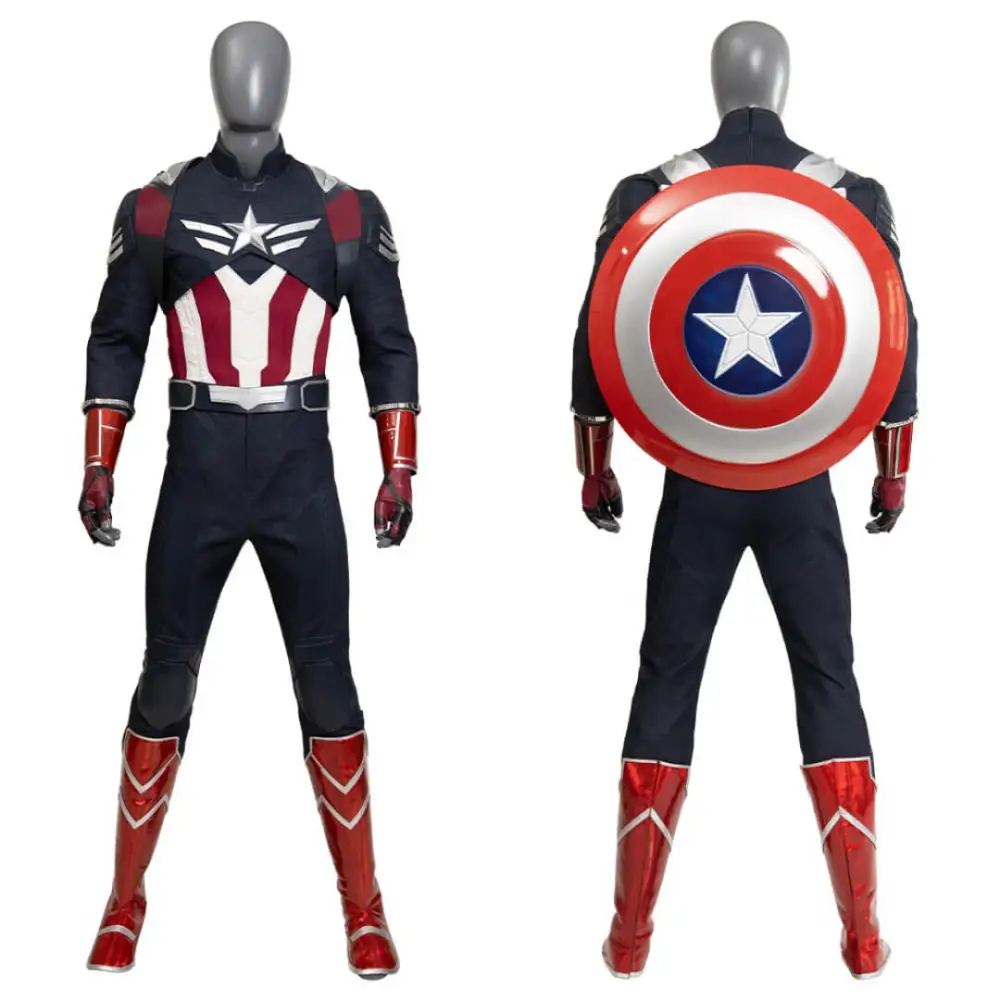 Marvel Captain America: Brave New World Sam Wilson Captain America Cosplay Costume Deluxe Takerlama,Full Set Without Shoes / Male / Custom-Made