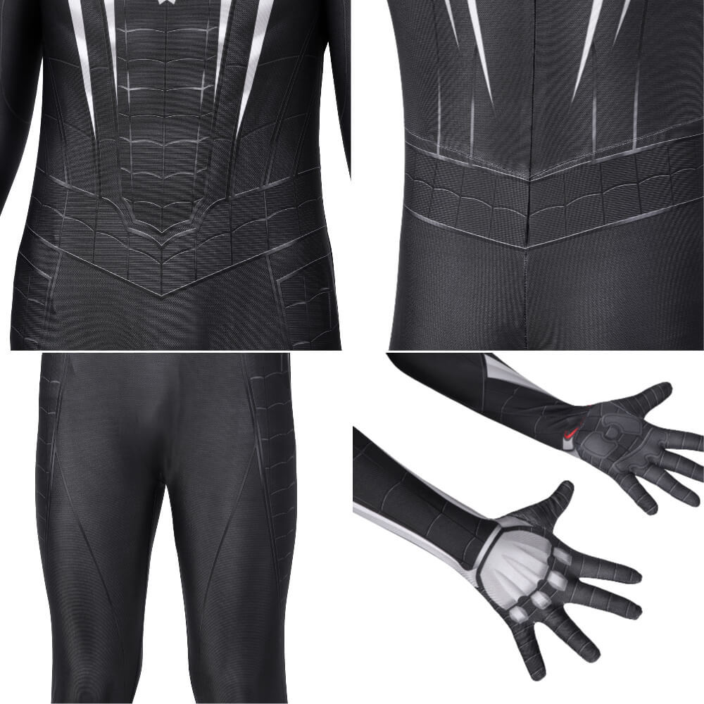 Kid's Spider-Man Miles Morales Symbiote Black Suit Marvel's SpiderMan PS5 Cosplay Costume Takerlama