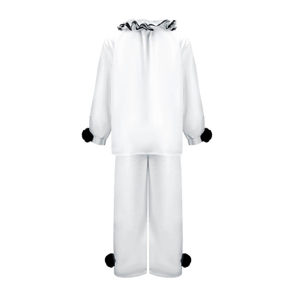 Pierrot Mime Clown Cosplay Costume Halloween Stage Outfits Theme Party Suit Takerlama