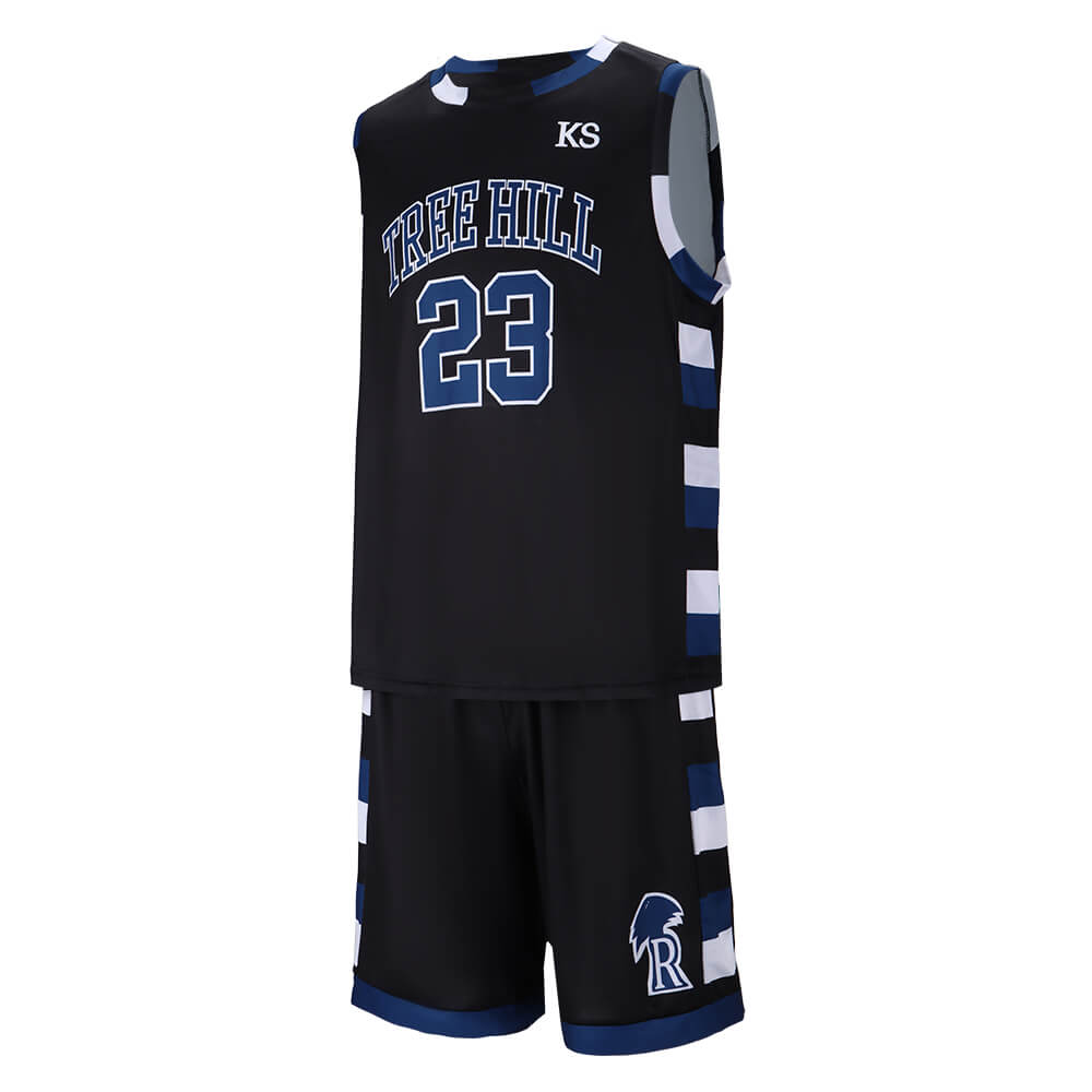 One Tree Hill Ravens Nathan Scott Basketball Jersey Black WHite